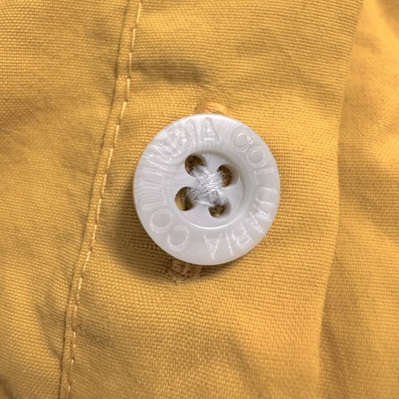 Men's Columbia Button Down Fishing Shirt Size L Yellow - Picture 6 of 7